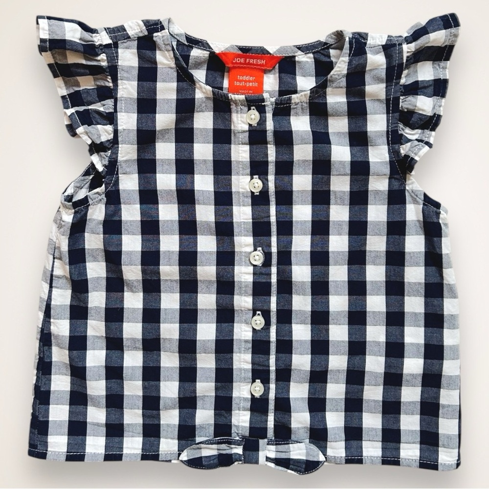 Joe Fresh Kids Button Down Gingham Cotton Top 4T